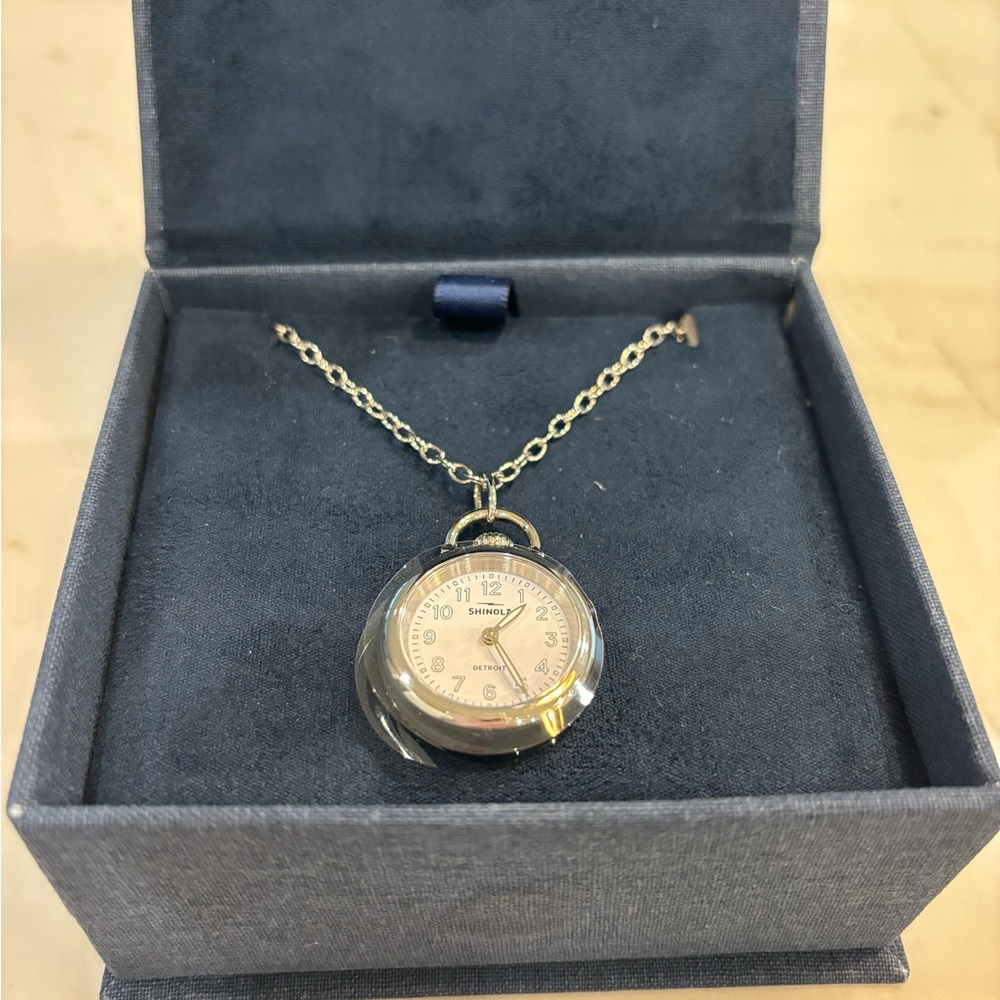 NEW 24mm Shinola Runwell Stainless Steel Watch Pendant Necklace